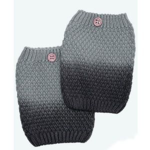 Dk Grey & Lt Grey Ombre Knit Button Boot Cuffs